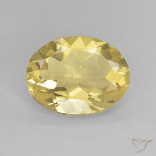 2.03ct طبيعي أصفر فاتح بيريل, بيضوي, VVS