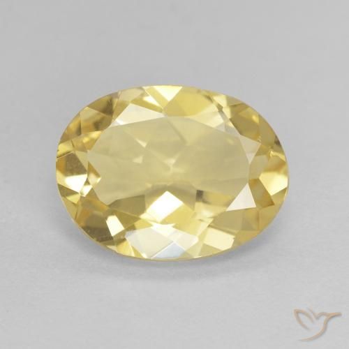 1.96ct طبيعي أصفر-ذهبى فاتح بيريل, بيضوي, VVS