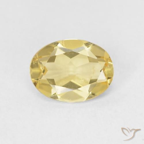 1.07ct طبيعي أصفر فاتح بيريل, بيضوي, قليلا جدا