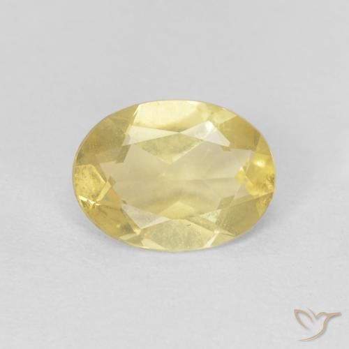 0.76ct طبيعي ذهبى فاتح بيريل, بيضوي, قليلا جدا