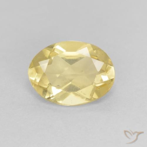 1.11ct طبيعي أصفر-ذهبى فاتح بيريل, بيضوي, قليلا جدا