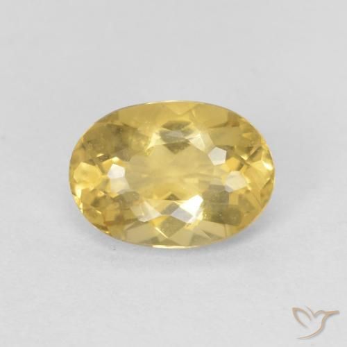 0.69ct طبيعي أصفر-ذهبى فاتح بيريل, بيضوي, قليلا جدا
