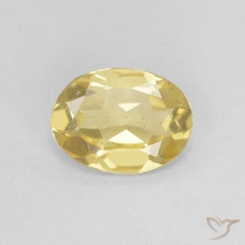 1.00ct طبيعي أصفر فاتح بيريل, بيضوي, قليلا جدا