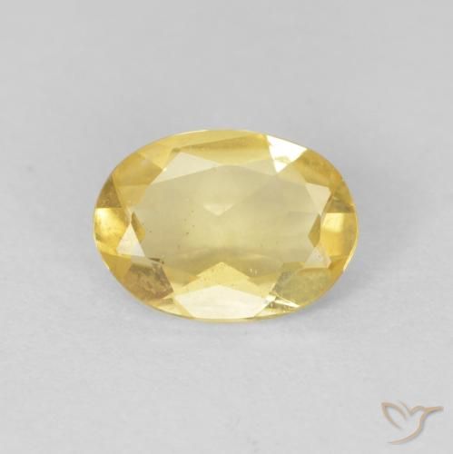 0.90ct طبيعي ذهبى فاتح بيريل, بيضوي, قليلا جدا