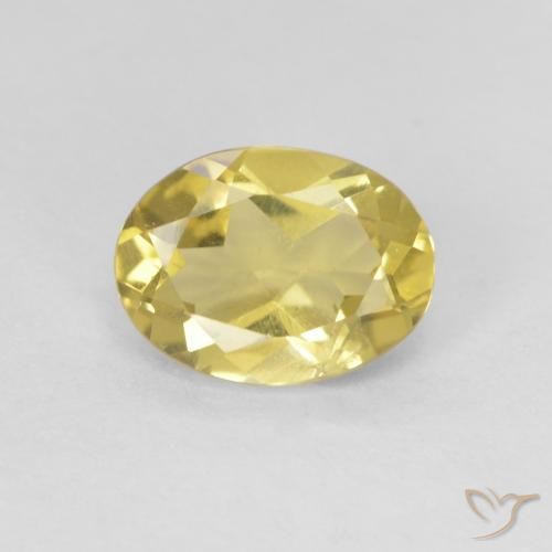 1.13ct طبيعي ذهبى فاتح بيريل, بيضوي, قليلا جدا