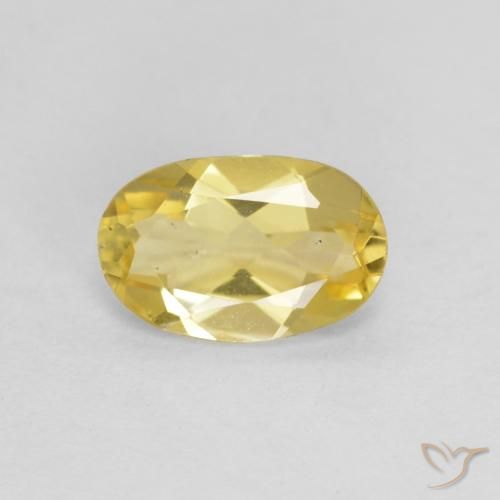 0.54ct طبيعي ذهبى فاتح بيريل, بيضوي, قليلا جدا