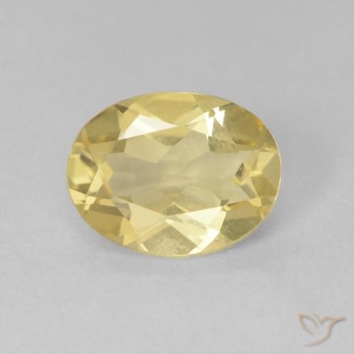 1.68ct طبيعي أصفر فاتح بيريل, بيضوي, VVS-VS