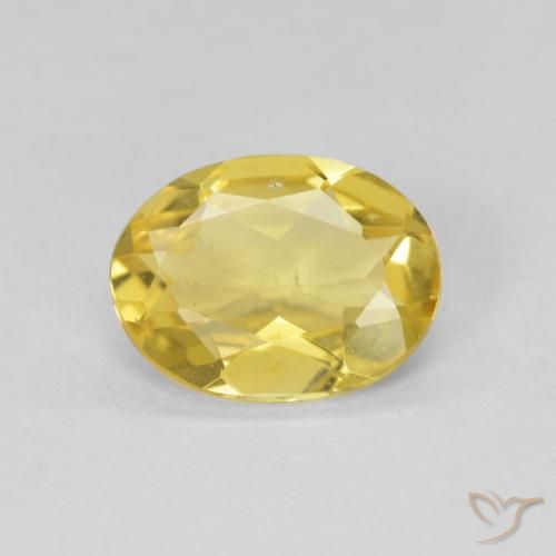 1.31ct طبيعي ذهبى فاتح بيريل, بيضوي, قليلا جدا
