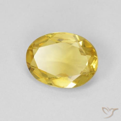 1.48ct طبيعي أصفر-ذهبى فاتح بيريل, بيضوي, قليلا جدا