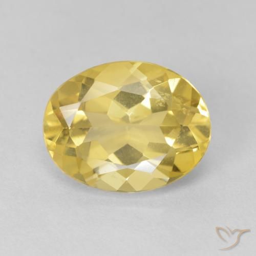 2.28ct طبيعي أصفر فاتح بيريل, بيضوي, قليلا جدا