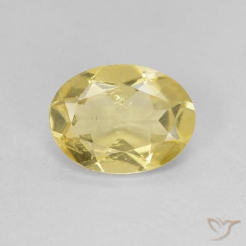 1.44ct طبيعي ذهبى فاتح بيريل, بيضوي, قليلا جدا