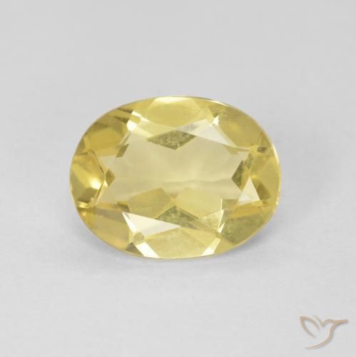1.58ct طبيعي أصفر فاتح بيريل, بيضوي, VVS