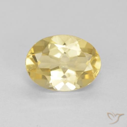 1.74ct طبيعي أصفر فاتح بيريل, بيضوي, VVS