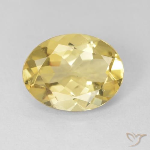 2.21ct طبيعي أصفر فاتح بيريل, بيضوي, VVS