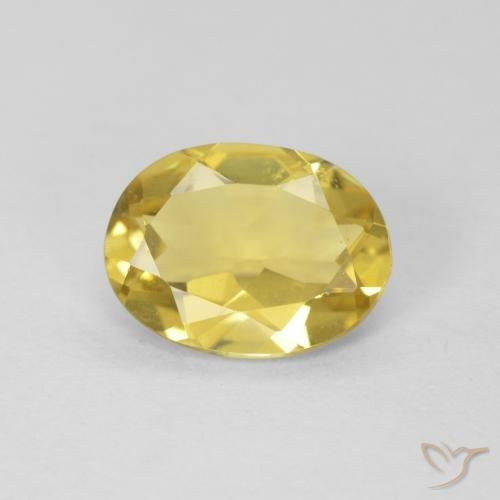 1.33ct طبيعي أصفر فاتح بيريل, بيضوي, VVS