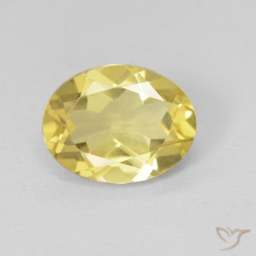 1.76ct طبيعي أصفر فاتح بيريل, بيضوي, VVS