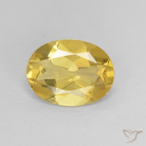 1.53ct طبيعي أصفر عسلى بيريل, بيضوي, VVS