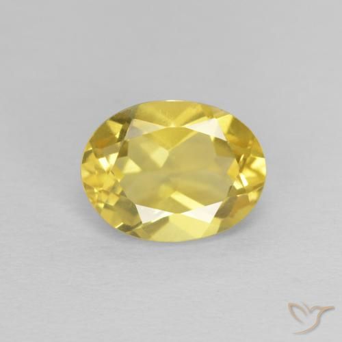 1.32ct طبيعي أصفر عسلى فاتح بيريل, بيضوي, VVS