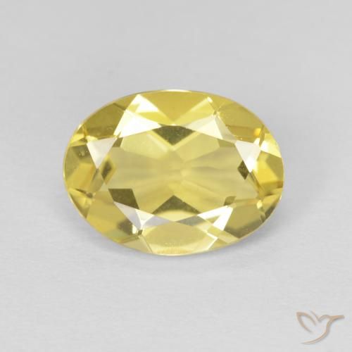 1.74ct طبيعي أصفر عسلى فاتح بيريل, بيضوي, VVS
