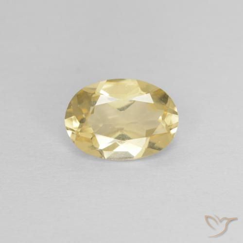0.69ct طبيعي أصفر-ذهبى فاتح بيريل, بيضوي, VVS