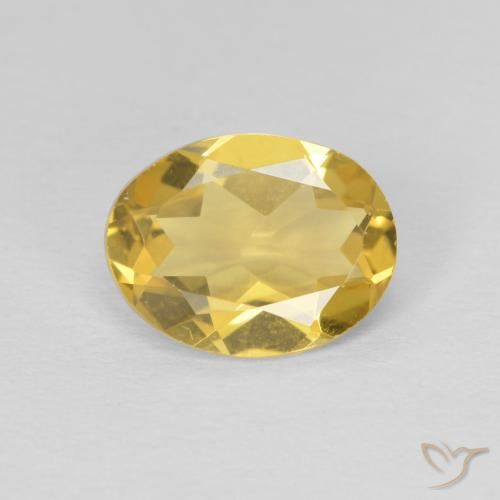 1.37ct طبيعي أصفر غامق بيريل, بيضوي, VVS