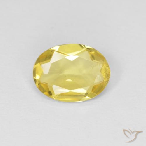 0.92ct طبيعي أصفر عسلى فاتح بيريل, بيضوي, قليلا جدا