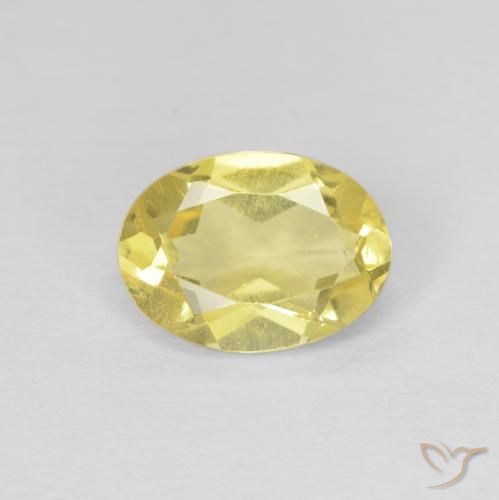 1.18ct طبيعي أصفر عسلى فاتح بيريل, بيضوي, قليلا جدا