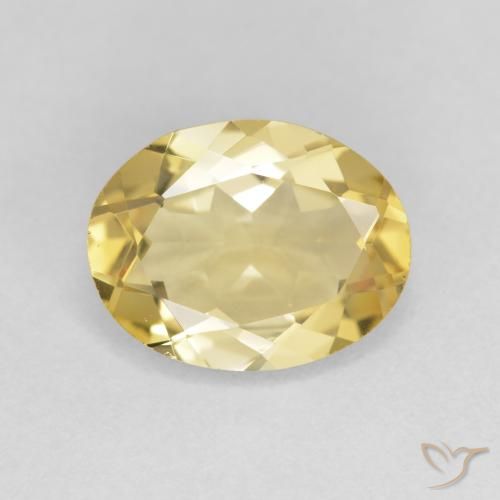 2.25ct طبيعي أصفر فاتح بيريل, بيضوي, قليلا جدا