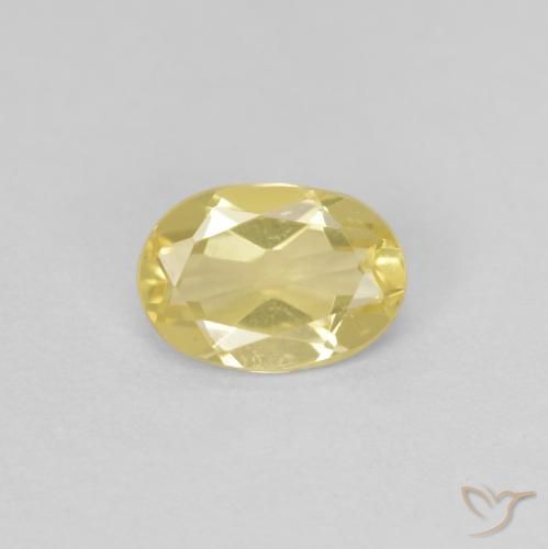0.64ct طبيعي أصفر-ذهبى فاتح بيريل, بيضوي, VVS-VS