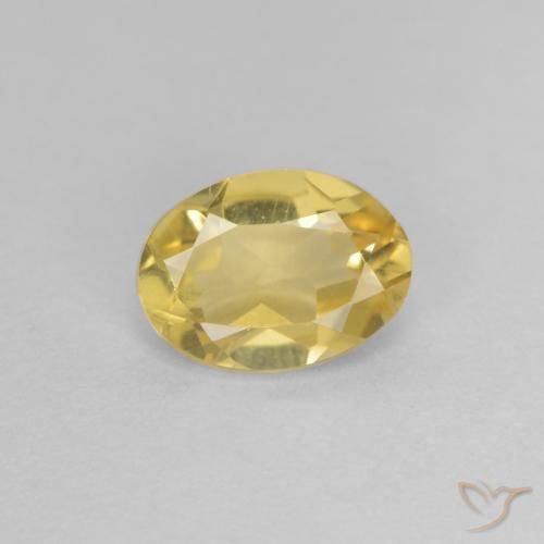 0.73ct طبيعي أصفر-ذهبى فاتح بيريل, بيضوي, VVS-VS