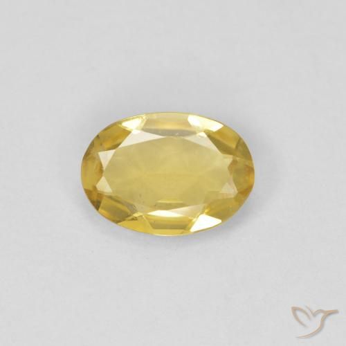 0.52ct طبيعي أصفر-ذهبى فاتح بيريل, بيضوي, VVS-VS