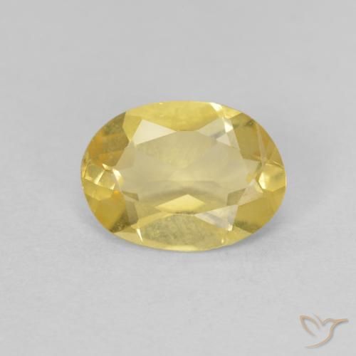 0.98ct طبيعي أصفر فاتح بيريل, بيضوي, VVS-VS