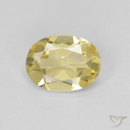1.10ct طبيعي ذهبى فاتح بيريل, بيضوي, VVS-VS