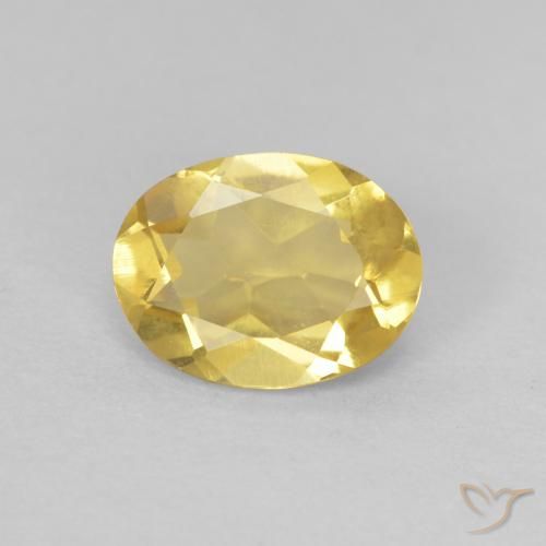1.07ct طبيعي أصفر-ذهبى فاتح بيريل, بيضوي, VVS-VS