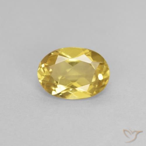 0.74ct طبيعي أصفر فاتح بيريل, بيضوي, VVS-VS