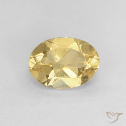 0.93ct طبيعي أصفر متوسط بيريل, بيضوي, VVS-VS