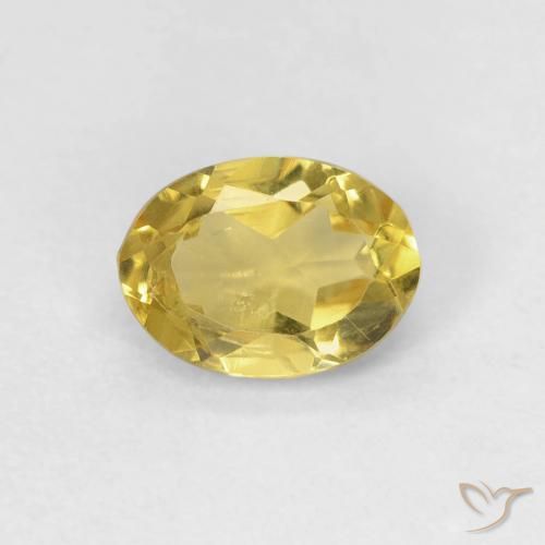 0.73ct طبيعي أصفر ترابى بيريل, بيضوي, قليلا جدا