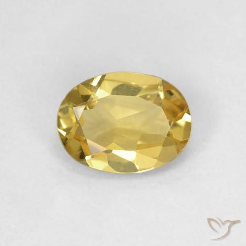 0.72ct طبيعي أصفر ملكى بيريل, بيضوي, قليلا جدا