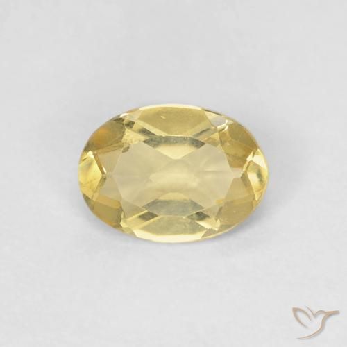 0.66ct طبيعي أصفر ديجون فاتح بيريل, بيضوي, VVS-VS