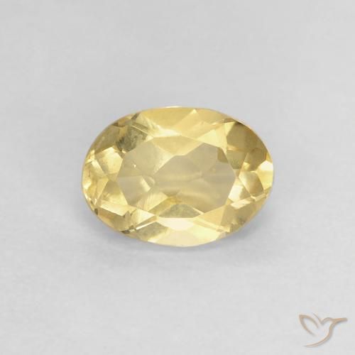 0.80ct طبيعي أصفر فاتح بيريل, بيضوي, VVS-VS