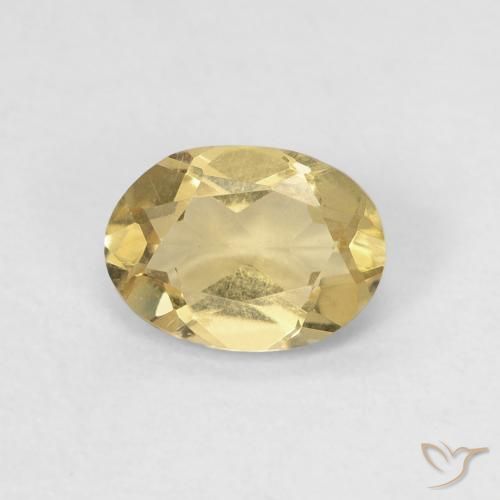 0.80ct طبيعي أصفر ترابى بيريل, بيضوي, VVS-VS