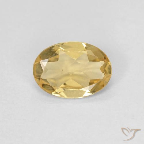 0.59ct طبيعي أصفر دافئ بيريل, بيضوي, VVS-VS