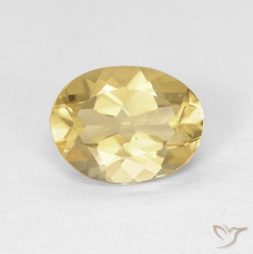 1.62ct طبيعي أصفر دافئ بيريل, بيضوي, VVS-VS