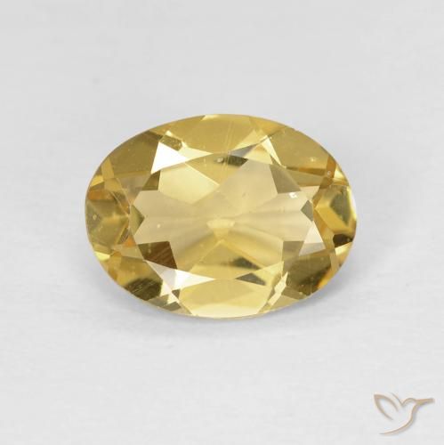 1.50ct طبيعي أصفر متوسط بيريل, بيضوي, VVS-VS