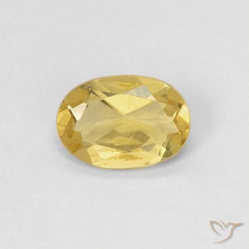 0.78ct طبيعي أصفر ملكى بيريل, بيضوي, قليلا جدا