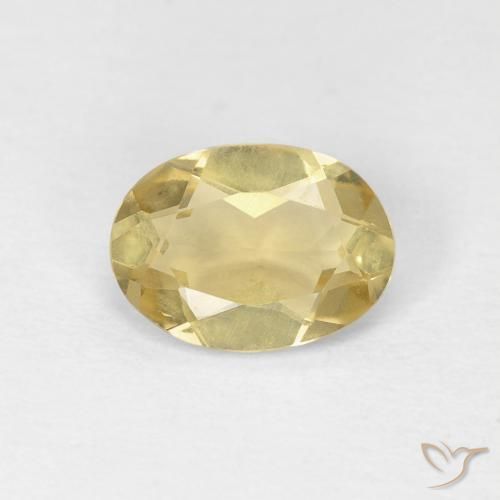 0.97ct طبيعي أصفر ديجون فاتح جدا بيريل, بيضوي, VVS