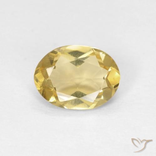 0.98ct طبيعي أصفر-ذهبى فاتح بيريل, بيضوي, VVS