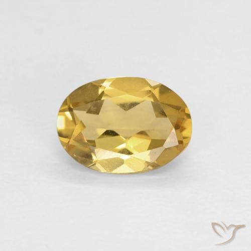 0.72ct طبيعي أصفر متوسط بيريل, بيضوي, VVS