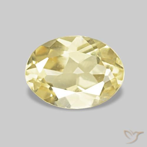 0.75ct أصفر فاتح بيريل, بيضوي, VVS