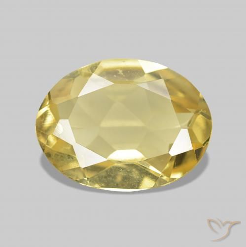 0.99ct أصفر-ذهبى فاتح بيريل, بيضوي, VVS-VS